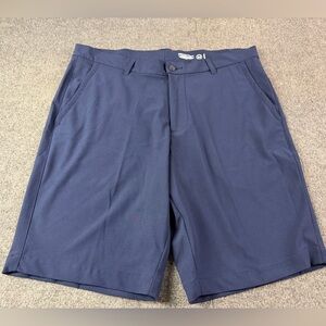 Straight Down Mens Flat Front 10" Golf Shorts Size 34 Navy NWOT